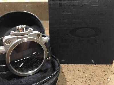 #ad OAKLEY Gearbox TI Brushed Black Carbon Dial 10 042 Silver Black For Men#x27;s Watch $2178.12
