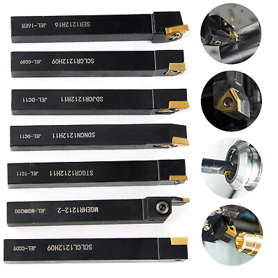 #ad 21Pcs Lathe Carbide Inserts Tool amp; Holder Wrench Mini Lathe Set Turning Tooling $30.59