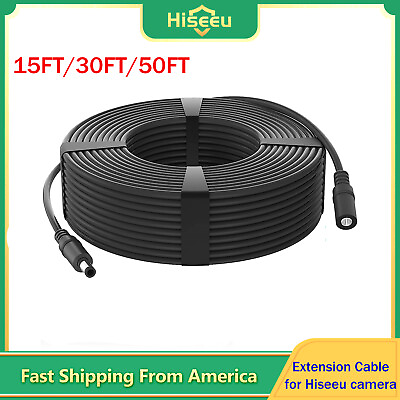 #ad 15 30 50ft 5.5mmx2.1mm 12V DC Power Extension Cable for Security CCTV Camera $9.40