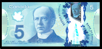 #ad Canada UNC Note 5 Dollars 2013 Polymer Sig. Wilkins amp; Poloz P 106c Low Shipping $7.95