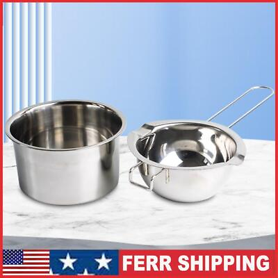 #ad 2 Pcs Wax Melt Pot Stainless Steel 400ml Double Boiler Pot for Candle Candle DIY $14.59