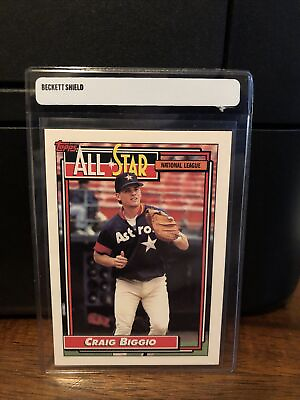 #ad 1992 Topps Craig Biggio All Star Baseball Card #393 Nm Mint FREE SHIPPING $1.25