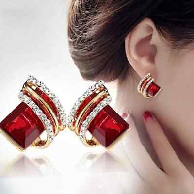 #ad New Earrings Female Crystal Geometric Decoration Christmas Halloween Gifts Trend $12.98