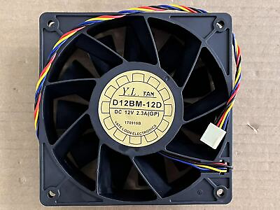 #ad D12BM 12D For YLFan 12038 12V 4 Pin Cooling Fan 120mm Max Airflow Rate Fan 2.3A $20.25