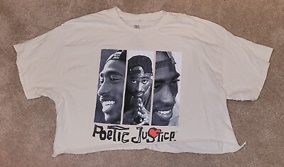#ad Poetic Justice Cut Cropped T shirt size large $11.00