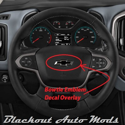 #ad #ad Matte Black Chevrolet Traverse Steering Wheel Emblem Vinyl Overlay BowTie Decal $5.79