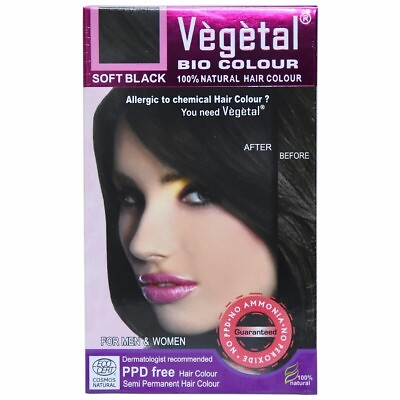 #ad 100% Natural Vegetal Bio Hair Colour Soft Black For Men amp; Women 50 gm $15.25
