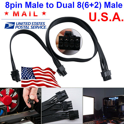 #ad 8 Pin to DUAL 8 62 PCI e GPU Cable for EVGA Silverstone Power Supply USA FREE $9.68