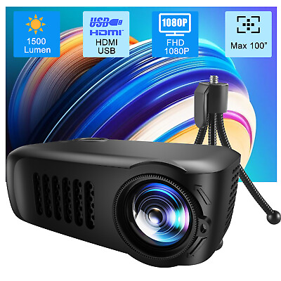#ad HDMI Mini Portable Projector Support 1080P FHD Video Beamer Home Theater Cinema $32.99
