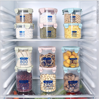 #ad Pantry Storage Organizer Bins Kitchen Plastic Jar Food Storage Tank Sealpot Box $2.10