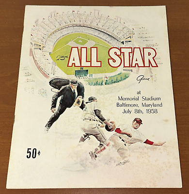 #ad 1958 Major League Baseball All Star Game Baltimore ASG 50c Program Un Scored EX $139.99
