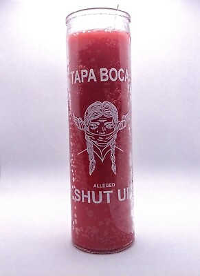 #ad Tapa Boca 7 Day Glass Candle Shut Up Veladora Red Spiritual Ritual $15.88