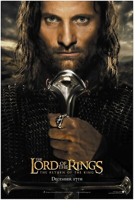 #ad Return of the King Lord of the Rings Movie Poster Aragorn Teaser #2 $24.99