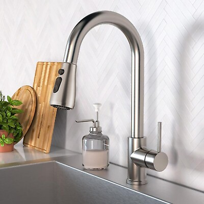 #ad Brushed Nickel Kitchen Faucet Sink Mixer Faucet Pull Down Sprayer Single Handle $23.89