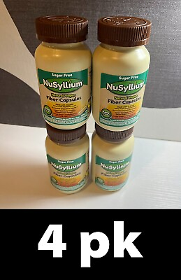 #ad 4pk NuSyllium Sugar Free Natural Vegan Fiber Capsules 175 Caps each Exp 6 25 $24.95