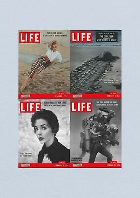 #ad Life Magazine Lot of 4 Full Month of February 1954 1 8 15 22 $40.00