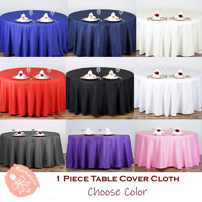 #ad Round Tablecloth Table Cover Party Wedding Linen Colors Choose Size Color $9.88