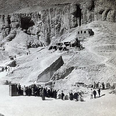 #ad Antique 1923 Newly Discovered Tomb Of Tutankhamun Stereoview Photo Card V2875 $17.49