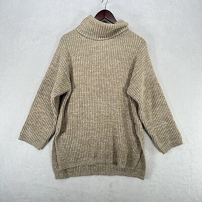 #ad #ad Urban Outfitters Sweater Womens Medium Beige Chunky Knit Boxy Slouchy Cowl Neck $24.00