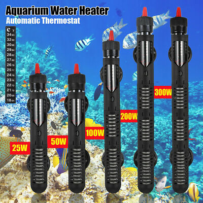 #ad US Aquarium Water Heater 100W 200 300W Submersible Fish Tank Thermostat Heating $15.99