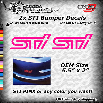 #ad 2x JDM For STI Subaru Wrx STI Bumper Decals Emblems OEM Vinyl Trim PAIR $5.99