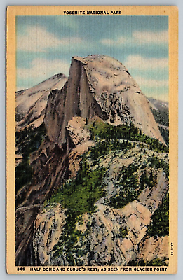 #ad Half Dome amp; Cloud#x27;s Rest as Seen from Glacier Point California Postcard $5.59