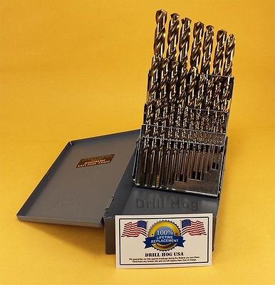 #ad #ad Drill Hog USA 29 Pc Cobalt Drill Bit Set 9 16 5 8 3 4 Cobalt Silver Deming $187.15