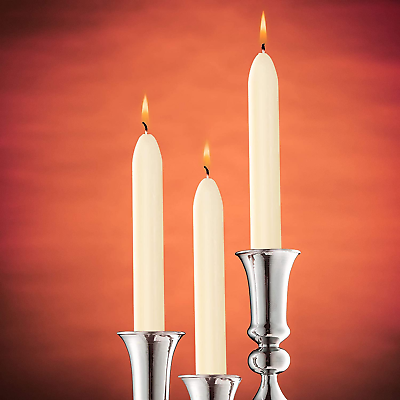 #ad 14Pck 9quot; Ivory Tapered Candles Unscented Premium Wax 8Hr Long Burning for Home $31.71