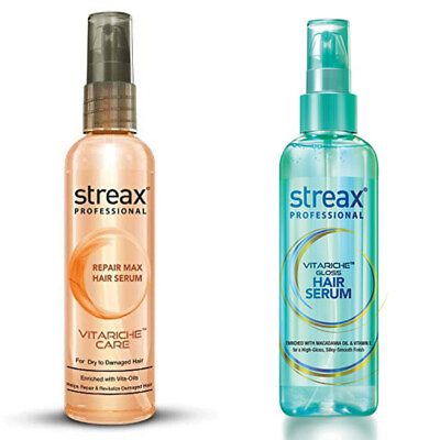 #ad Streax Pro Vita care Repair Max and Streax Pro Vita Gloss Hair Serum 100ml COMBO $25.00