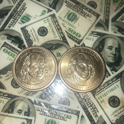 #ad President James Madison $1 Dollar Gold Coin 1809 1817. 4th President. $25.00
