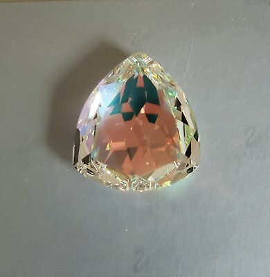 #ad Vintage Swarovski Crystal 30mm Pendant Crystal AB 1 Piece $25.00