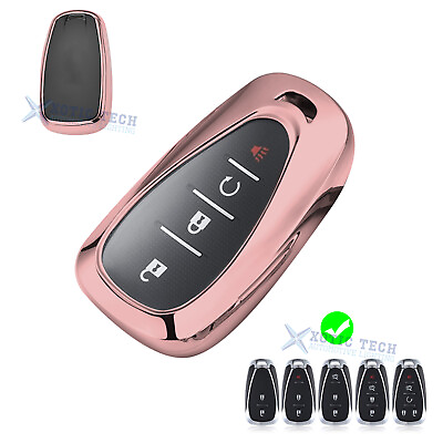 #ad Rose Gold TPU Full Protect Remote Control Key Fob Shell Protector For Chevrolet $12.97