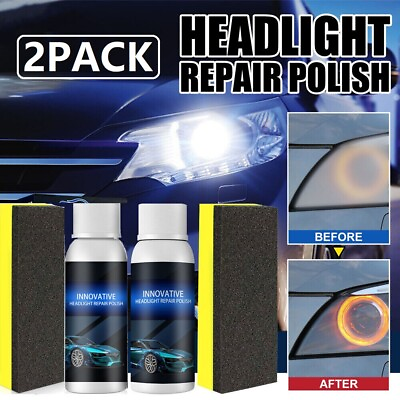 #ad 2x Innovative Headlight Repair Polish Fluid Liquid Kit Car Lamp Renovation Agent $9.47