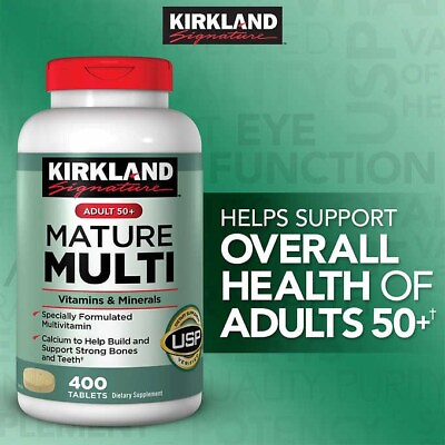 #ad Kirkland Signature 50 Mature Adult MultiVitamin Mineral 400 Tablets Exp 09 25 $21.56