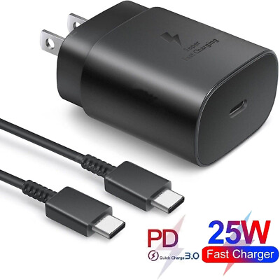 #ad 25W Super Fast Wall PD Charger Type USB C For Samsung S23 S22 S21 Ultra S9 S8 $9.98
