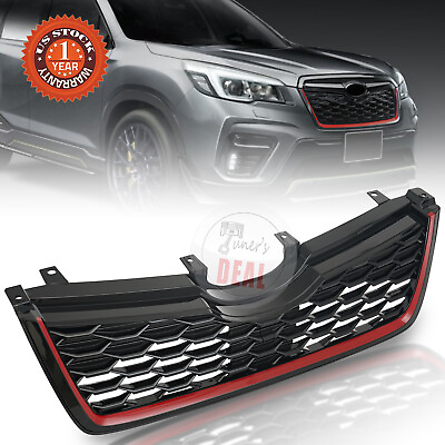 #ad For 2019 2021 Subaru Forester Front Bumper Lower Honeycomb Grille W Red Trim $40.84