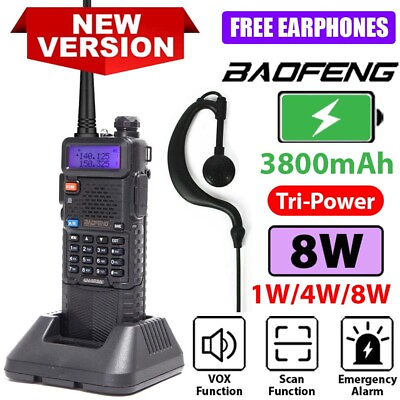 #ad Baofeng UV 5R VHF UHF Two way Radio Legal Version Walkie Talkie Dual Band Ham 8W $31.99
