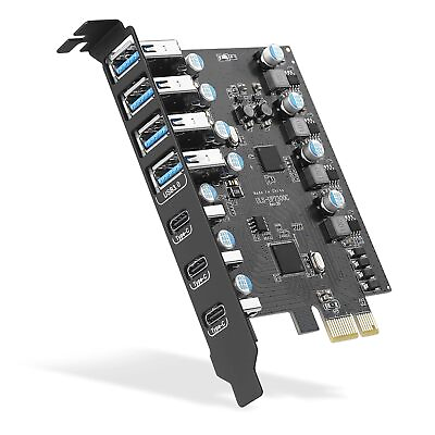 #ad Pcie To Usb 3.0 Expansion Card 7 Usb Ports 4 Usb Type A And 3 Usb Type C Port $51.20