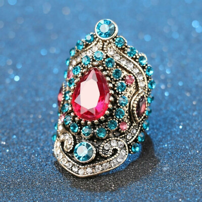 #ad Elegant Women 925 Silver Jewelry Wedding Rings Cubic Zirconia Ring Size 5 12 C $3.22