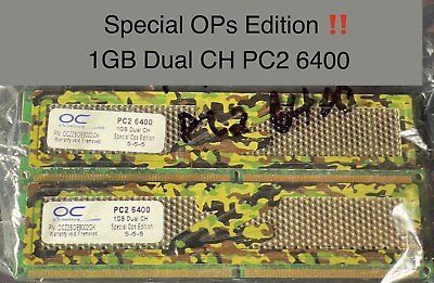 #ad x2 1GB Dual Channel PC2 6400 Special Ops Edition OCZ2P8002GK Memory RAM $14.00