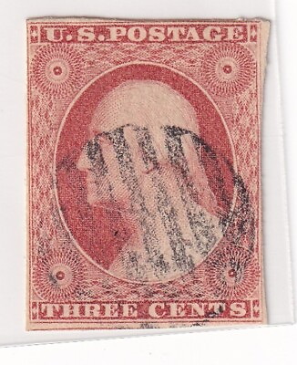 #ad USA stamps 1851 George Washington 3C Cancel Study: Fancy $30.00