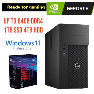 #ad GAMING READY Dell Precision 3620 Tower i7 NVIDIA GTX745 up 32GB DDR4 4TB SSD BT $104.39
