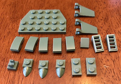 #ad Lego Lot of 15 Sand Green Tile Flat Finishing Flat Places Wedge Smooth Set $2.49