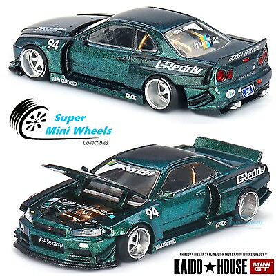 #ad Mini GT x Kaido House 1:64 Nissan Skyline GT R R34 Kaido Works GReddy V1 KHMG074 $29.99