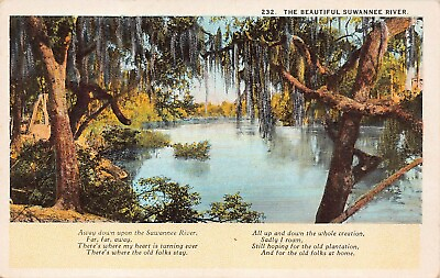 #ad Suwannee River Florida White Springs Tarpon Bass Bluegill Fish Vtg Postcard V7 $4.35