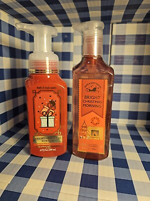 #ad BBW Dual quot;Bright Christmas Morningquot; 2 Pk Cleansing Foam amp; Gel Hand Soaps $7.50