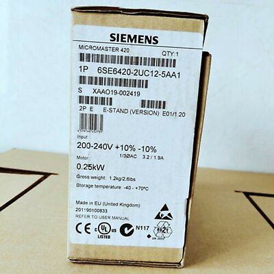#ad New Siemens 6SE6420 2UC12 5AA1 6SE6 420 2UC12 5AA1 MICROMASTER420 without filter $346.07