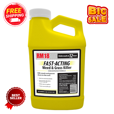 #ad RM18 Grass and Weed Killer Plus Diquat Fast Acting Herbicide Concentrate 64ounce $48.90