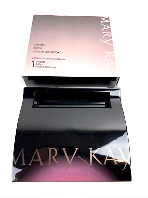 #ad Mary Kay Magnetic Black Make up Compact Unfilled Customize able NEW IN BOX $9.95