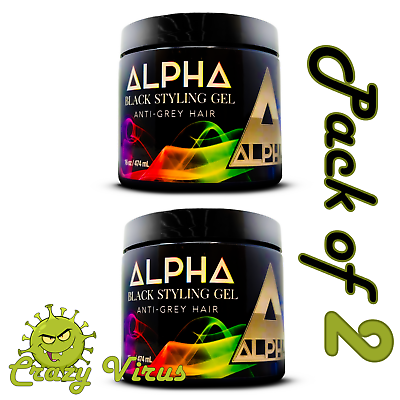 #ad 2 X Alpha Hair Styling Gel Anti Grey Hair Covers Grey Hair All Natural $26.94